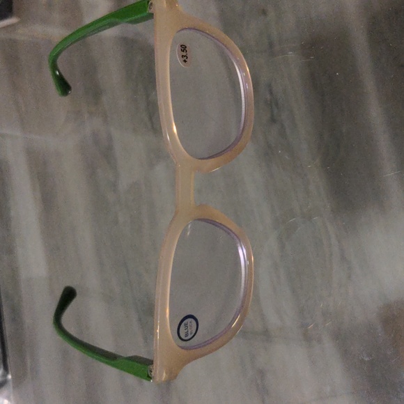 NWT IZE Eyewear Blue Light Blocking Readers +3.50 Cream/Green - Picture 5 of 8